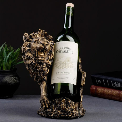 Подставка для бутылки «Лев», под бронзу, 14×19×24 см