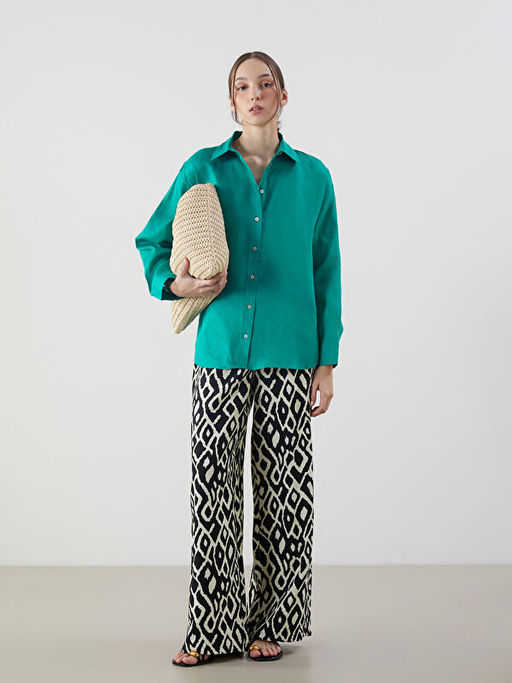 Oversize %100 Keten Kad?n G?mlek