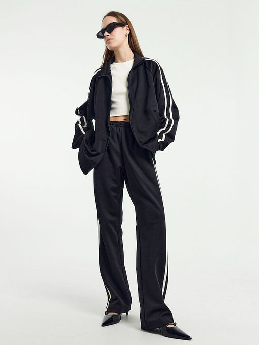 Брюки женские черные со светло-молочными лампасами черный +св.молочный 182498 - Mark formelle фото 12