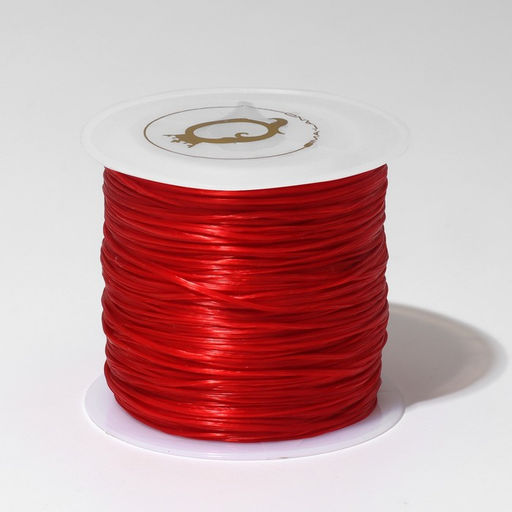 Нить силиконовая (резинка) d=0.5 мм, L=50 м (прочность 2250 денье), красная