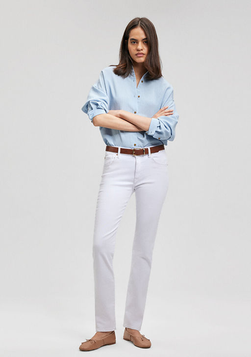 Kendra Gold Premium Beyaz Jean Pantolon