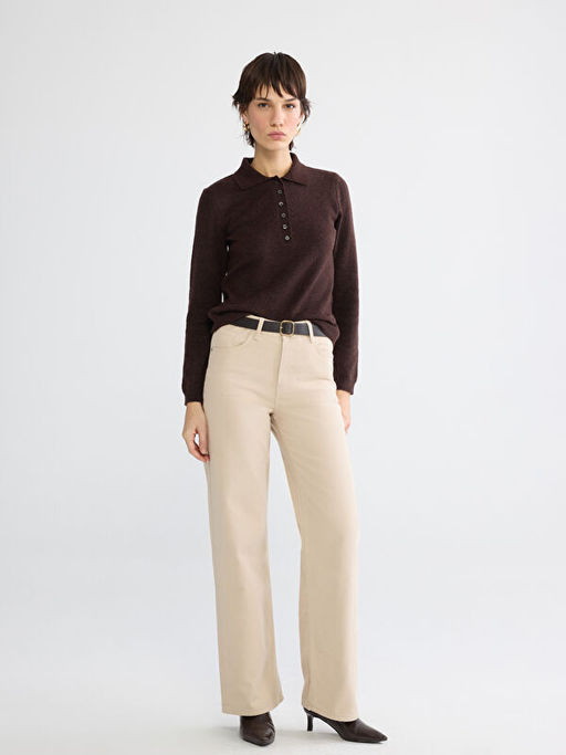 Polo Yaka Kad?n Triko Kazak