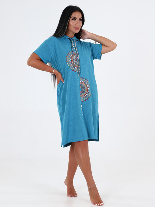 Т-5105 ТУНИКА ЖЕНСКАЯ (Лазурный меланж) - А-дина фото 3