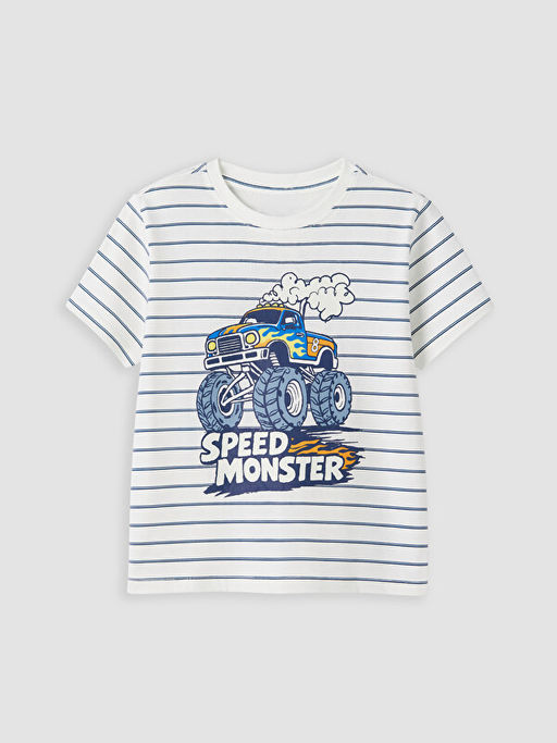 Bisiklet Yaka Erkek ?ocuk ?ortlu Pijama Tak?m?