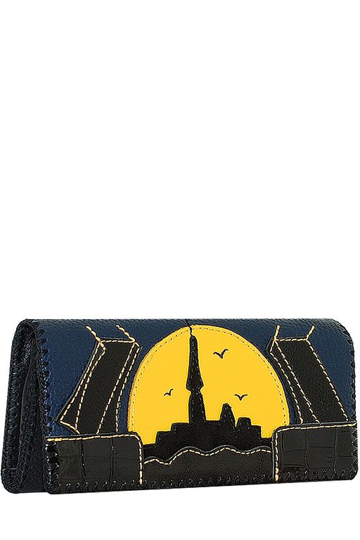 Кошелек с аппликацией ДС-1-155 черный