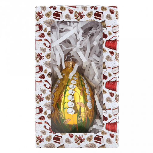 Елочная игрушка фигурка стеклянная Капелька 1-1 д5,4см, h8,5см, ручная художественная роспись, подарочная упаковка (Россия) - Домашняя мода фото 7