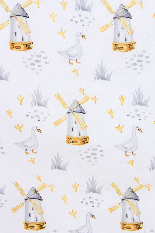 КПБ с простыней на резинке поплин арт. КПБП-ПР/гуси