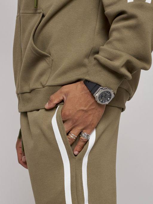 Спортивный костюм мужской трикотажный демисезонный цвета хаки 12011Kh - Mtforce фото 13