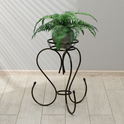 Подставка для цветов, напольная, на 1 горшок, d=17 см, бронзовая, «Тюльпан»