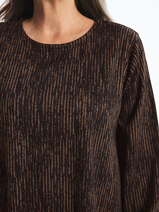 Bisiklet Yaka Desenli Elbise