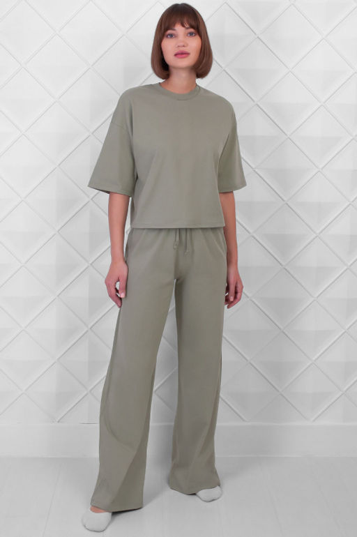 Арт. 10804/3 Домашний костюм с брюками 44-52 (5 шт) Цвет:верх-полынь,низ-полынь