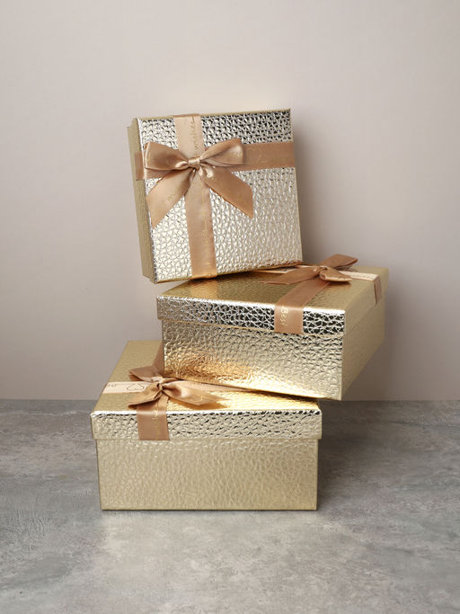 Коробка подарочная квадратная 3 штуки 19х19 см / 3403-A22-Z /уп 36/золото - ГалеонТрейд фото 6