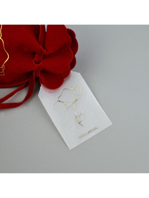 Цена за 5 шт. Мешочек подарочный замшевый Цветок, красный, тиснение, 9?12 см  1.5 см