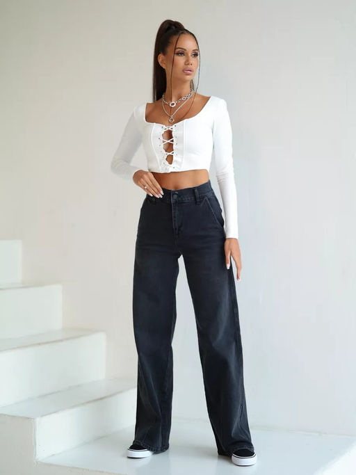 Женские джинсы палаццо CRACPOT 1199 - Сracpot фото 8