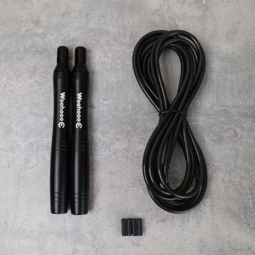 Cкакалка скоростная Woohooo Vento Pro / длина 4.5mm/3m, ручки 2х16.6 см / Black / Вес 207g / уп48 - ГалеонТрейд фото 2