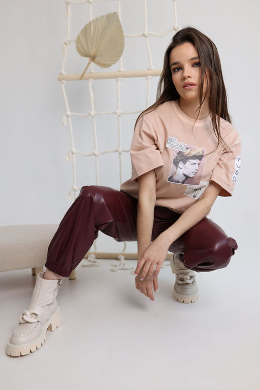 Футболка AMORI 6373 телесный принт  фото 2