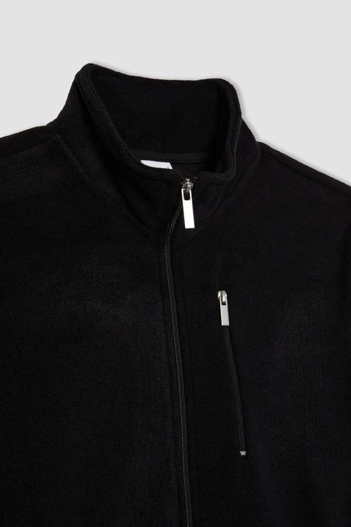 Флисовый кардиган стандартного кроя с воротником-стойкой - Defacto фото 7