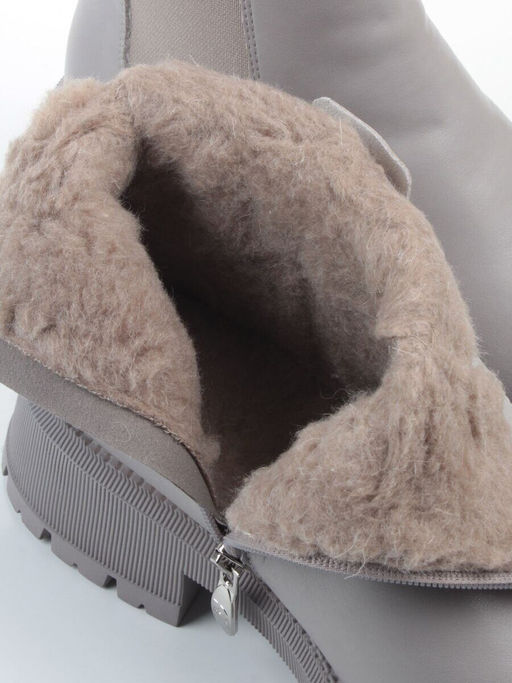 04-PAT174-2Z GRAY Ботинки зимние женские (натуральная кожа, 100% шерсть)