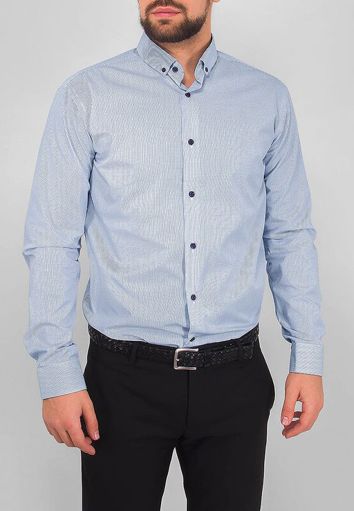 Сорочка мужская длинный рукав GREG 124/131/8198/Z/b/1p  фото 8