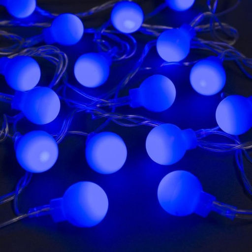 Гирлянда Нить 5 м с насадками Шарики синие, IP20, прозрачная нить, 30 LED, свечение синее, 8 режимов, 220 В - Luazon lighting фото 2