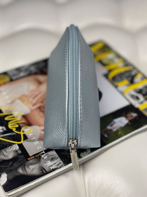 LACCOMA косметичка Анетта-Л-22-Ф001-серебристо-голубой эко кожа хлопок