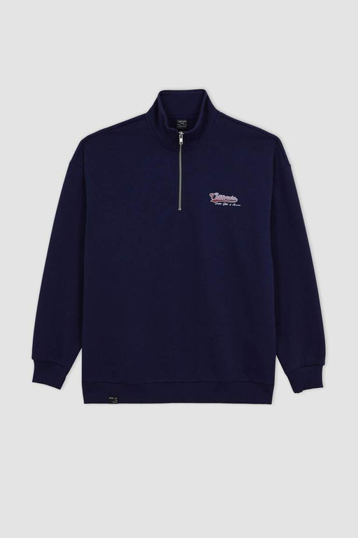 Толстовка с воротником-стойкой и принтом Comfort Fit - Defacto фото 9