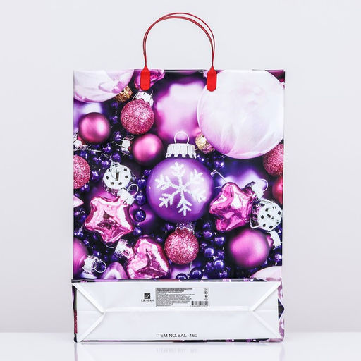 Цена за 10 шт. Пакет новогодний Ёлочные игрушки, мягкий пластик, 41?32 см - Simaland фото 2