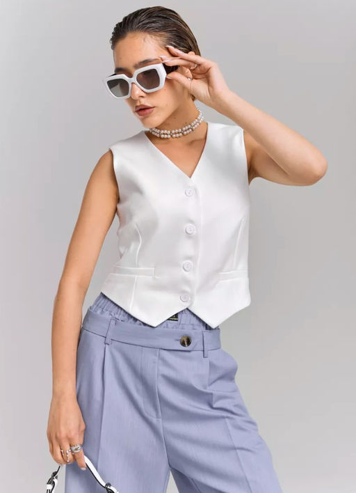 K11809 Жилет классический БЕЛЫЙ