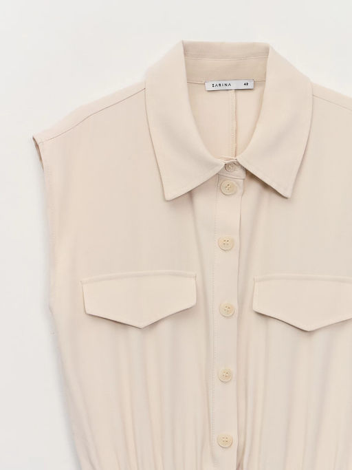 Приталенный комбинезон из вискозы / Zarina  фото 9