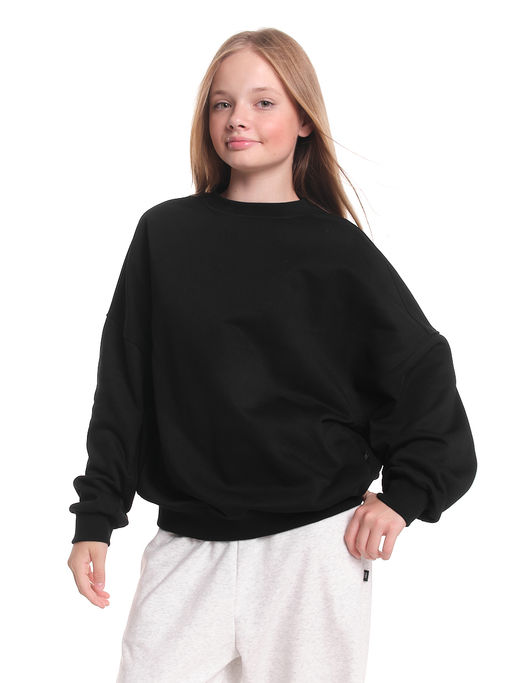 Толстовка оверсайз для девочки 22-2017 черный - Mini maxi фото 7