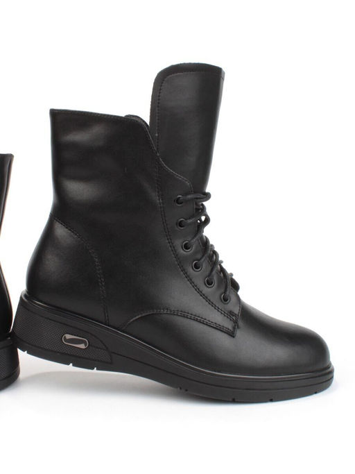 04-M3-830 BLACK Ботинки зимние женские (натуральная кожа, натуральный мех)