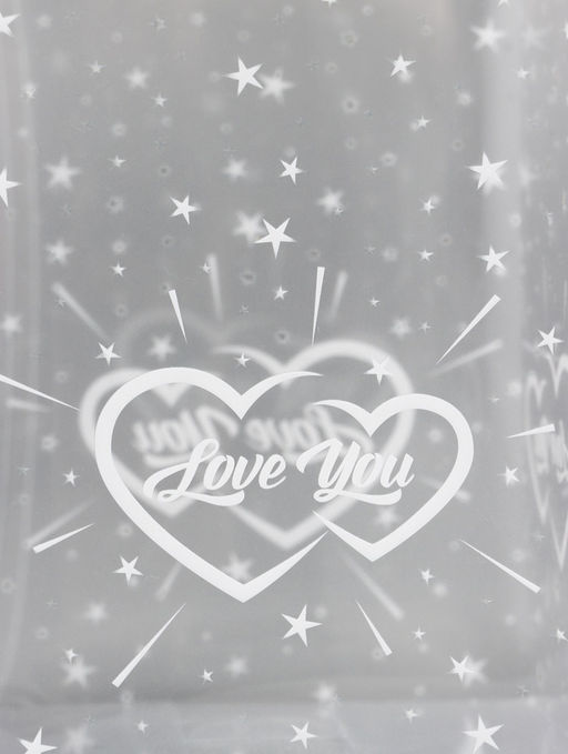 Цена за 5 шт. Складная коробка из PVC LOVE YOU, прозрачная с рисунком, 11?11?18 см 5 шт.