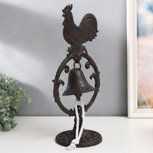 Колокол сувенирный чугун Петушок 13,5х19,5х39 см - Simaland фото 3