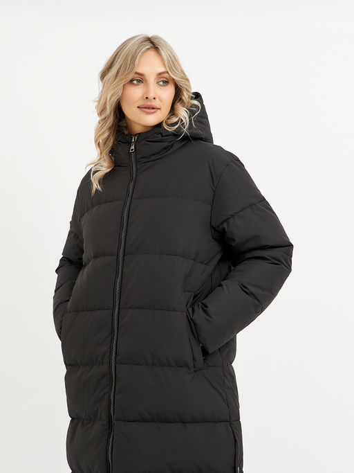 Пуховик женский черный стеганный - Glenfield фото 11