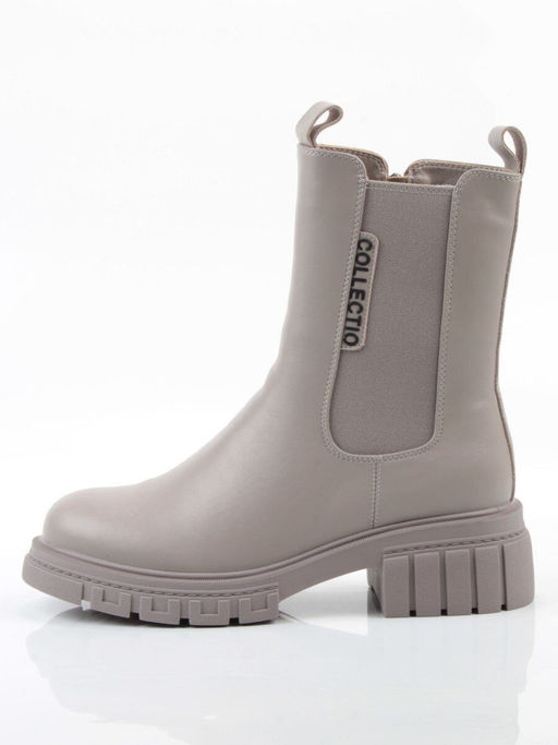 04-PAM370-3Z GRAY/BEIGE Ботинки зимние женские (натуральная кожа, 100% шерсть)