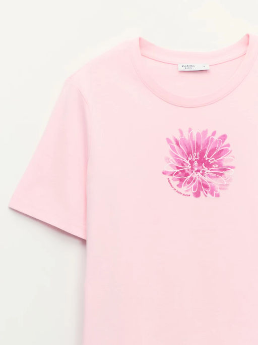Футболка из хлопка с принтом / Zarina  фото 8