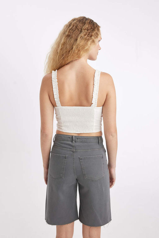 Блуза без рукавов с V-образным вырезом - Defacto фото 6