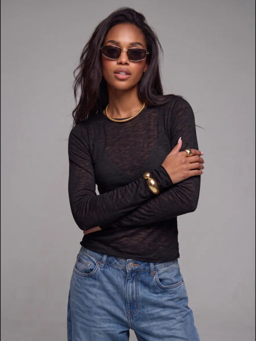 лонгслив паутинка полупрозрачный , 95% хлопок. 5% лайкра - Knitka wear фото 63