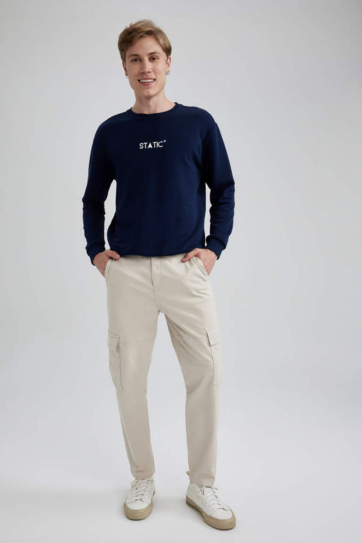 Прямые габардиновые брюки с карманами-карго и карманами Relax Fit - Defacto фото 2