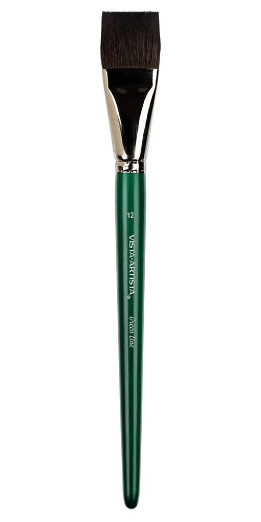 Кисть Green Line VISTA-ARTISTA 90212-12 имитация белки плоская 1 шт короткая ручка №12