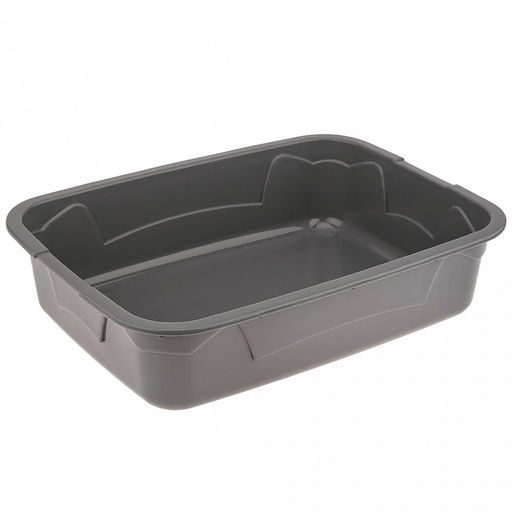 Лоток-туалет для кошек 44,7х33,4х14,7см, полипропилен, с сеткой, с ботиком, темно-серый/серый (Россия) - Pet toys фото 4