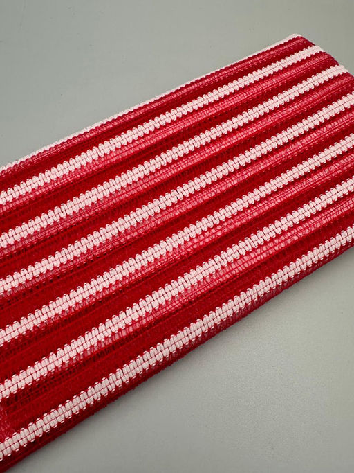 Bath Towel Мочалка-полотенце для душа с пилинг-эффектом / Stripe Long Exfoliating Towel, красная полоска