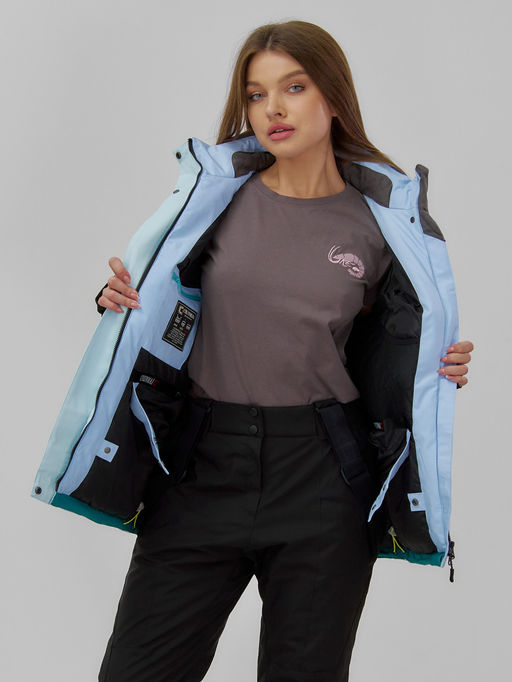 Горнолыжный костюм женский зимний голубого цвета 016Gl - Chunmai фото 19