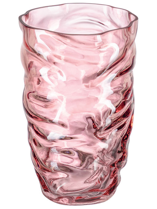 Ваза 14*14*20 см 2 л, розовая, стекло