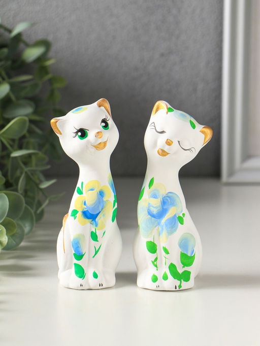 Фигурка керамика «Love коты», 11 см, МИКС
