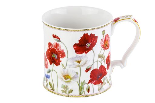 Кружка 380 мл 12,3*9*9 см "Маки" NEW BONE CHINA