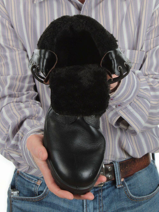 05-9007 BLACK Ботинки зимние мужские (искусственная кожа, искусственный мех) - No name фото 3