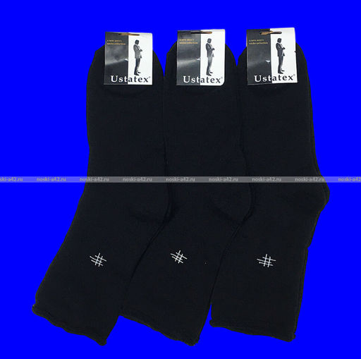 Цена за 3 пар. 3 ПАРЫ - ЮстаТекс носки мужские БЕЗ РЕЗИНКИ 1с33 внутри махра ШЕРСТЬ
