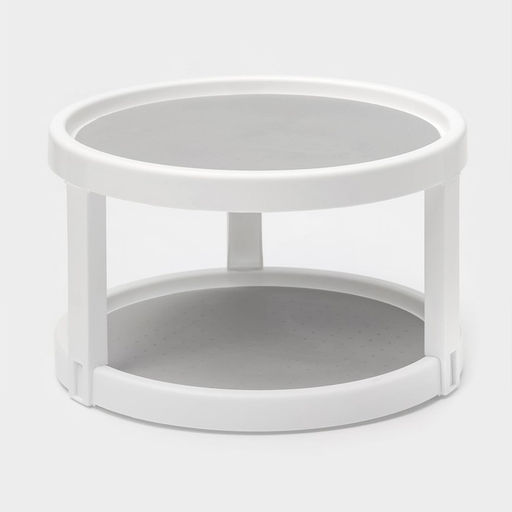 Органайзер для соусов и специй Griten, вращающийся, 2-х ярусный, с силиконовой вставкой, d=25 см, белая