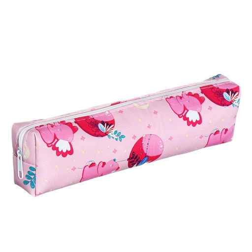Пенал школьный на молнии Calligrata «Мишки», с принтом, розовый
